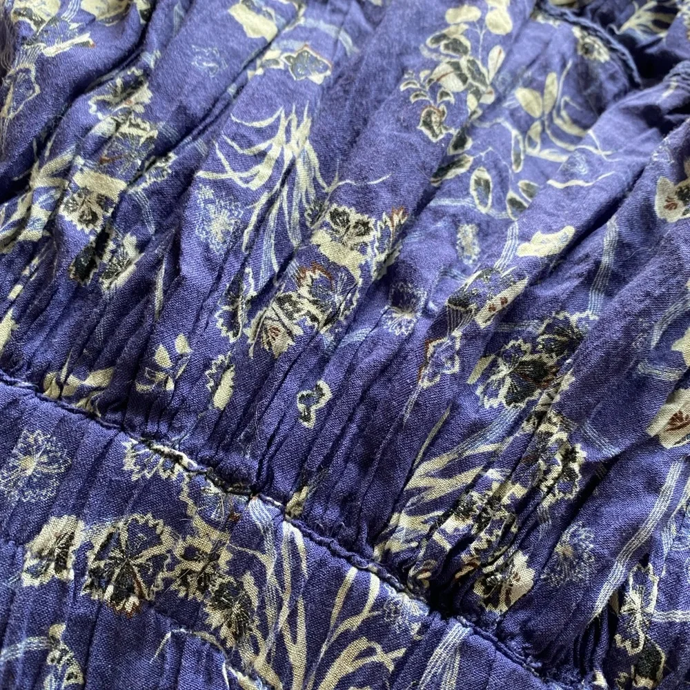 Treasure & Bond Mini Skirt in Blue Tiered Cotton, size Small - Picture 3 of 7